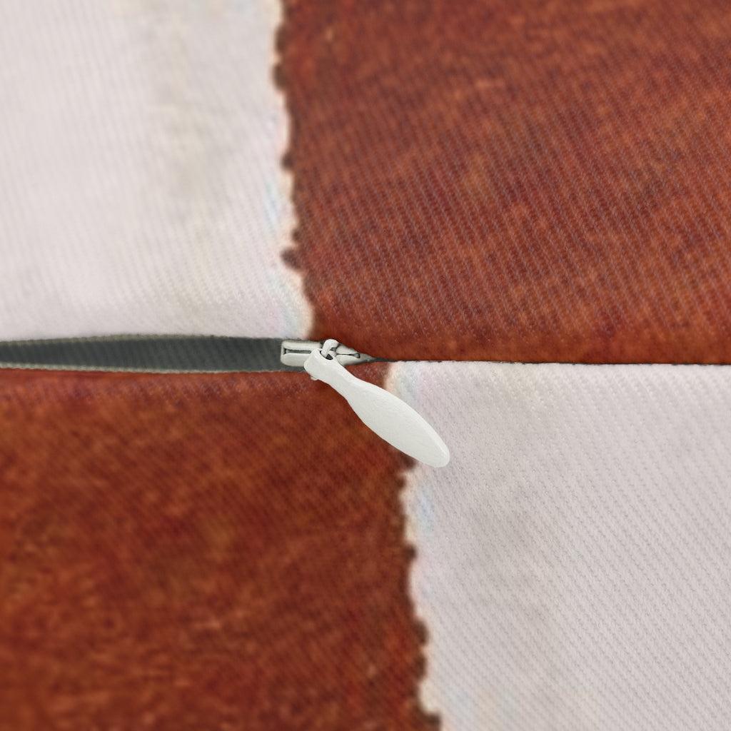 Abstract Boho Lumbar Pillow | Rust Brown Blush Pink Gold