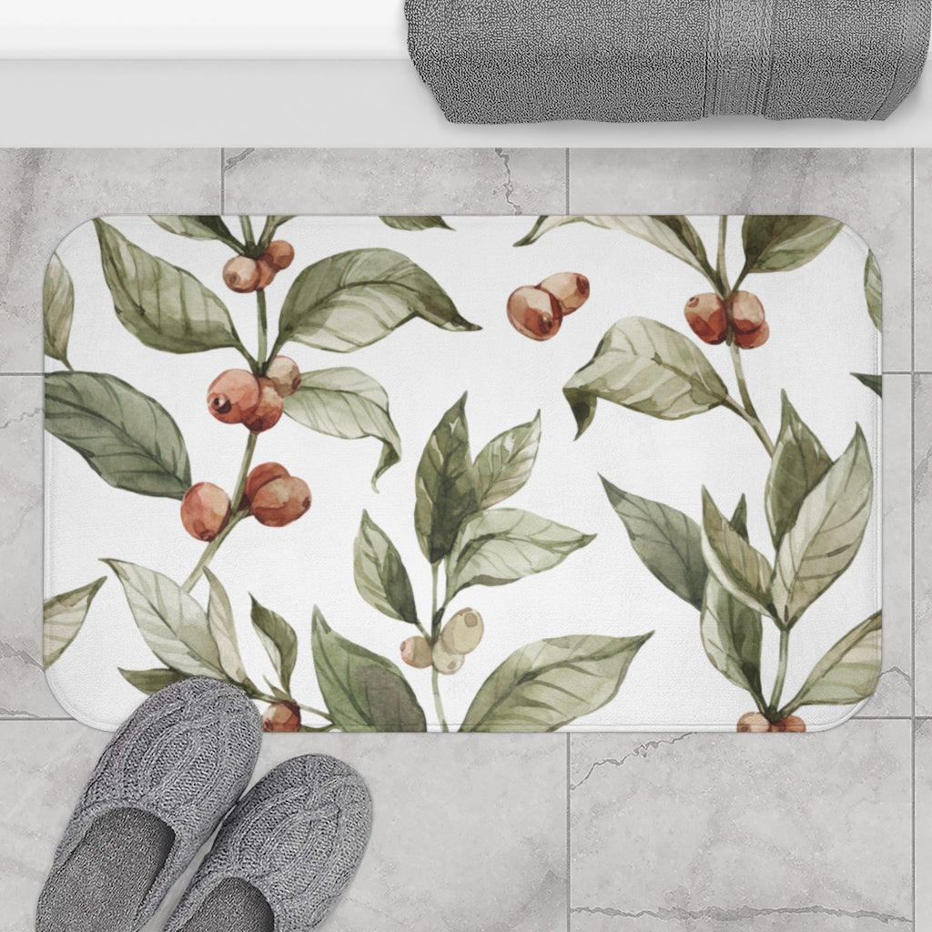 modern floral bath mat