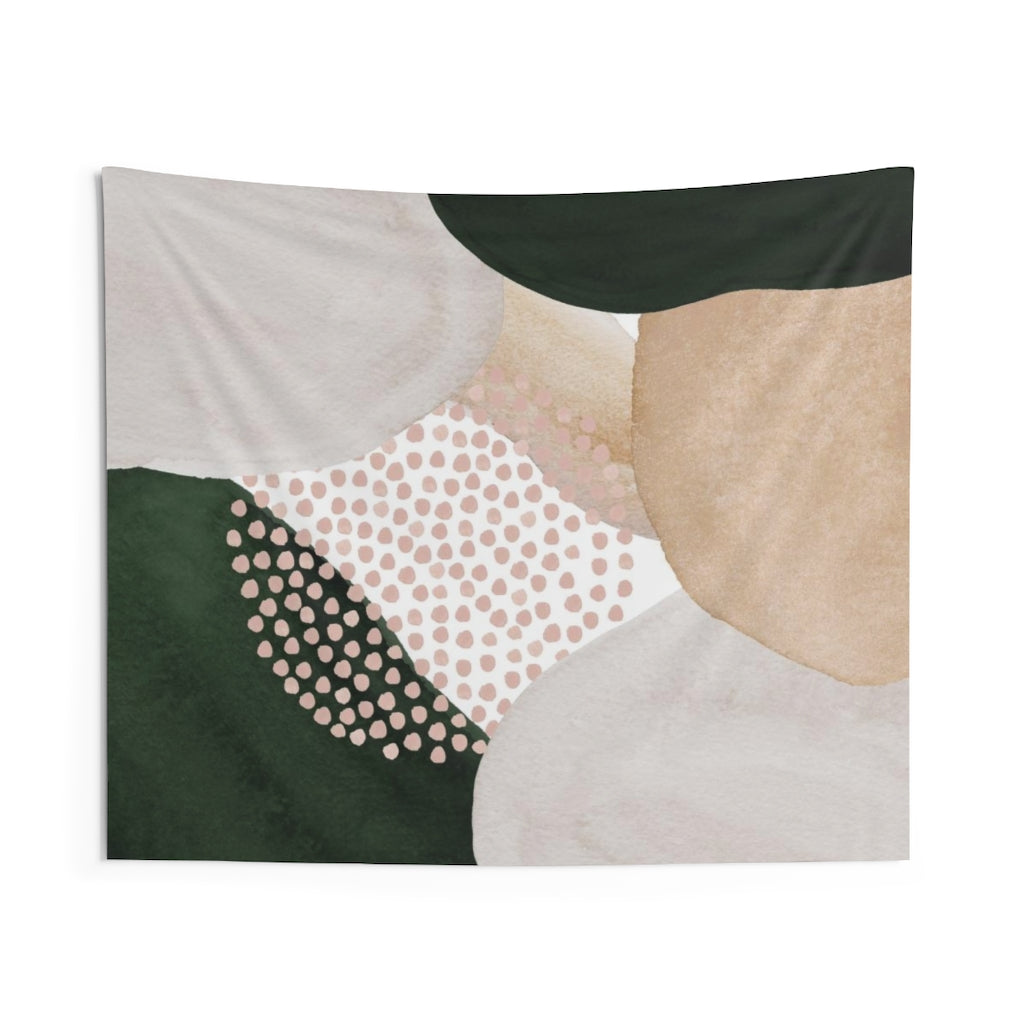 Abstract Tapestry | Beige Cream Blush Pink Green