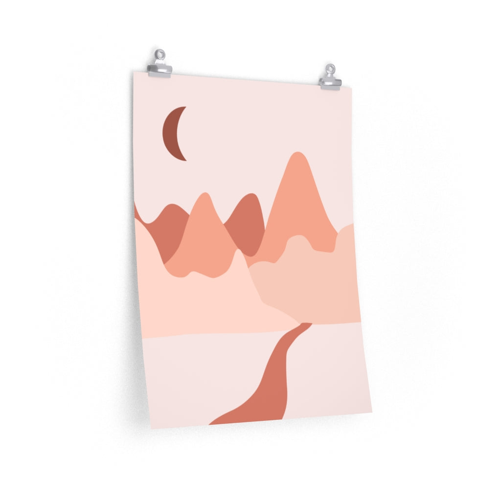 Mystic Bohemian Art | Southwestern Abstract | Pink Rust Moon | Art Print | Poster