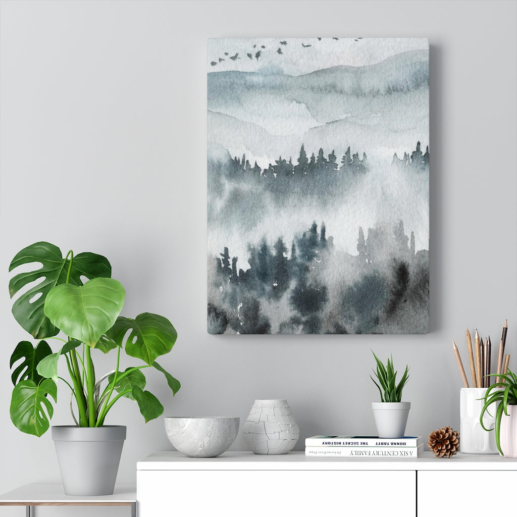 Nature Wall Canvas Art | Gray Woodlands