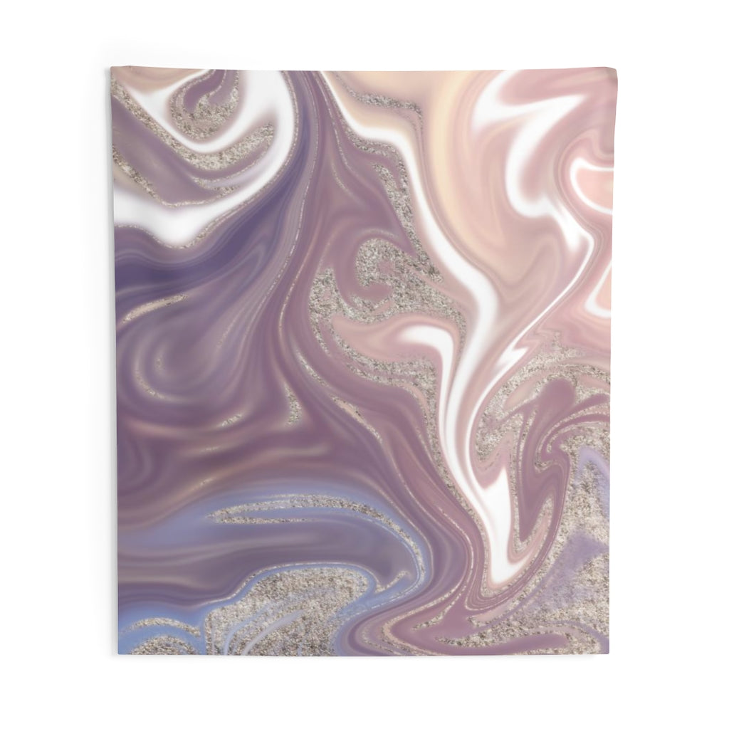 Abstract Tapestry | Lavender Blush Pink White Silver