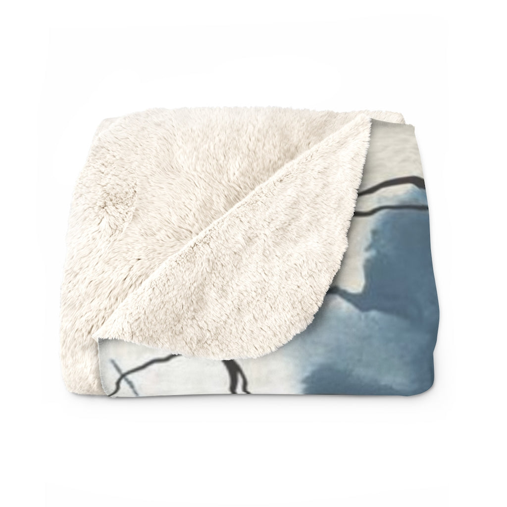 Floral Comfy Blanket | Navy Blue