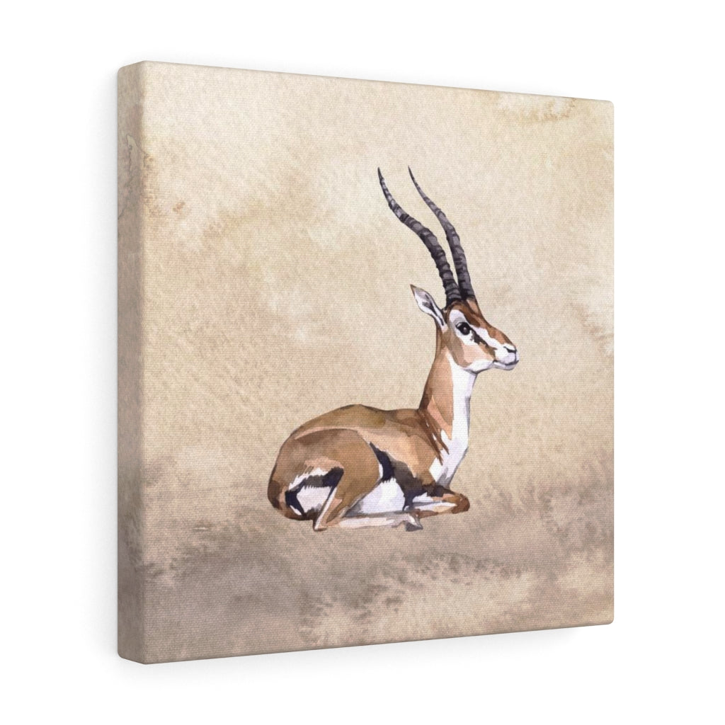 WHIMSICAL WALL CANVAS ART | Beige Watercolor Gazelle