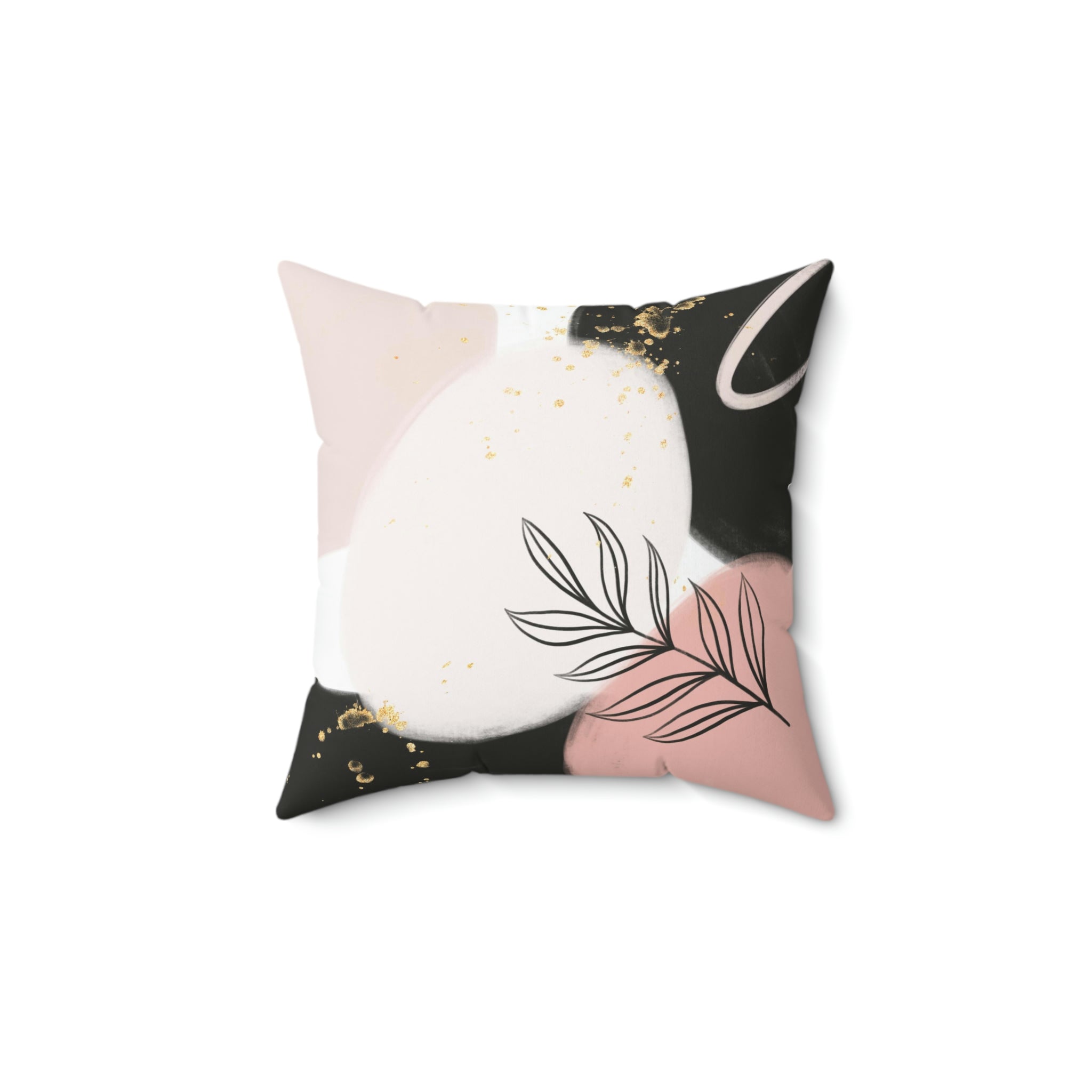 Abstract Pillow Cover | Black Pink Cream