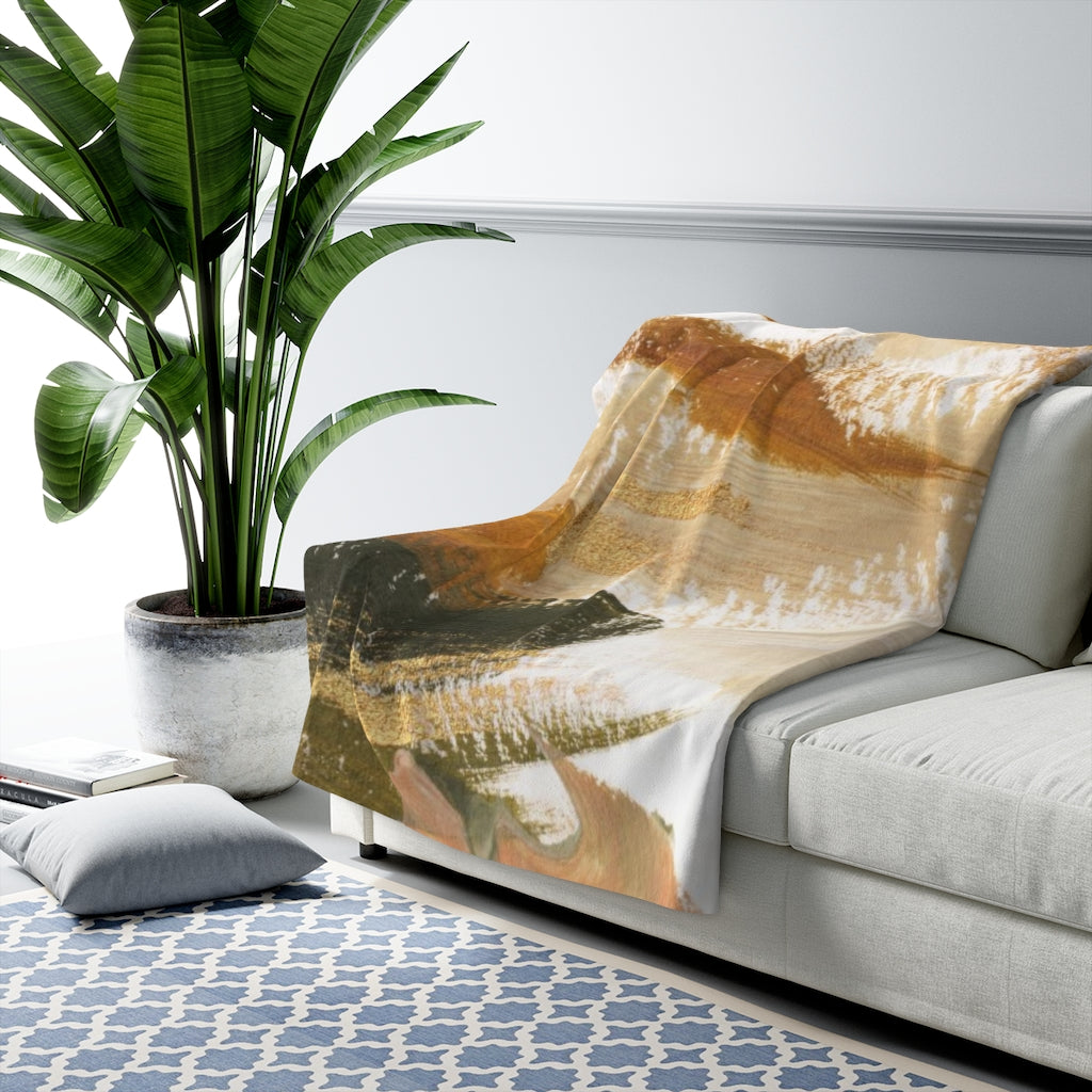 Acrylic Comfy Blanket | Brown Gold Earth Tones