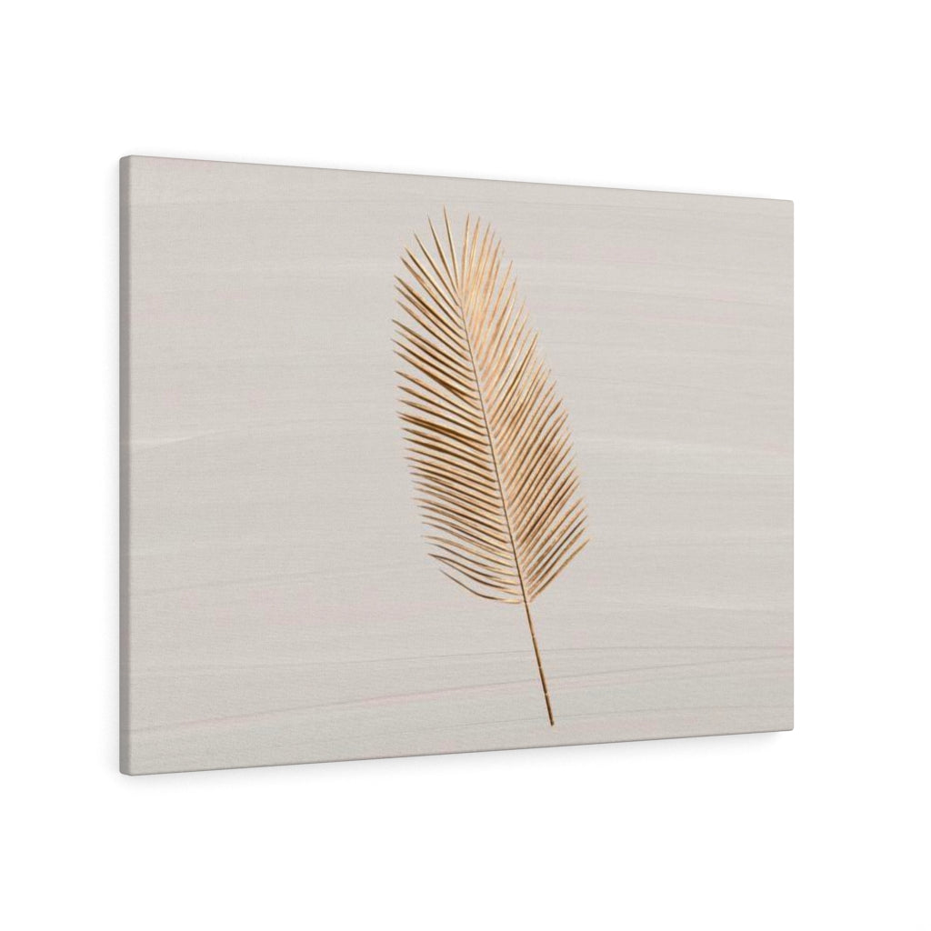 Modern Wall Canvas Art | Beige Gold Feather