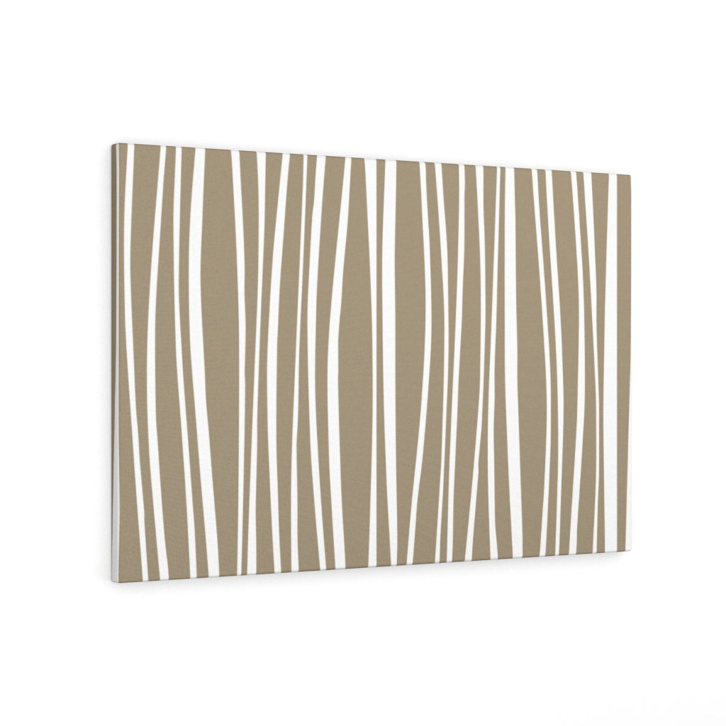 Abstract Canvas Art | Brown White Lines