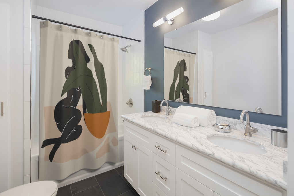 Plant Lover Woman Shower Curtain