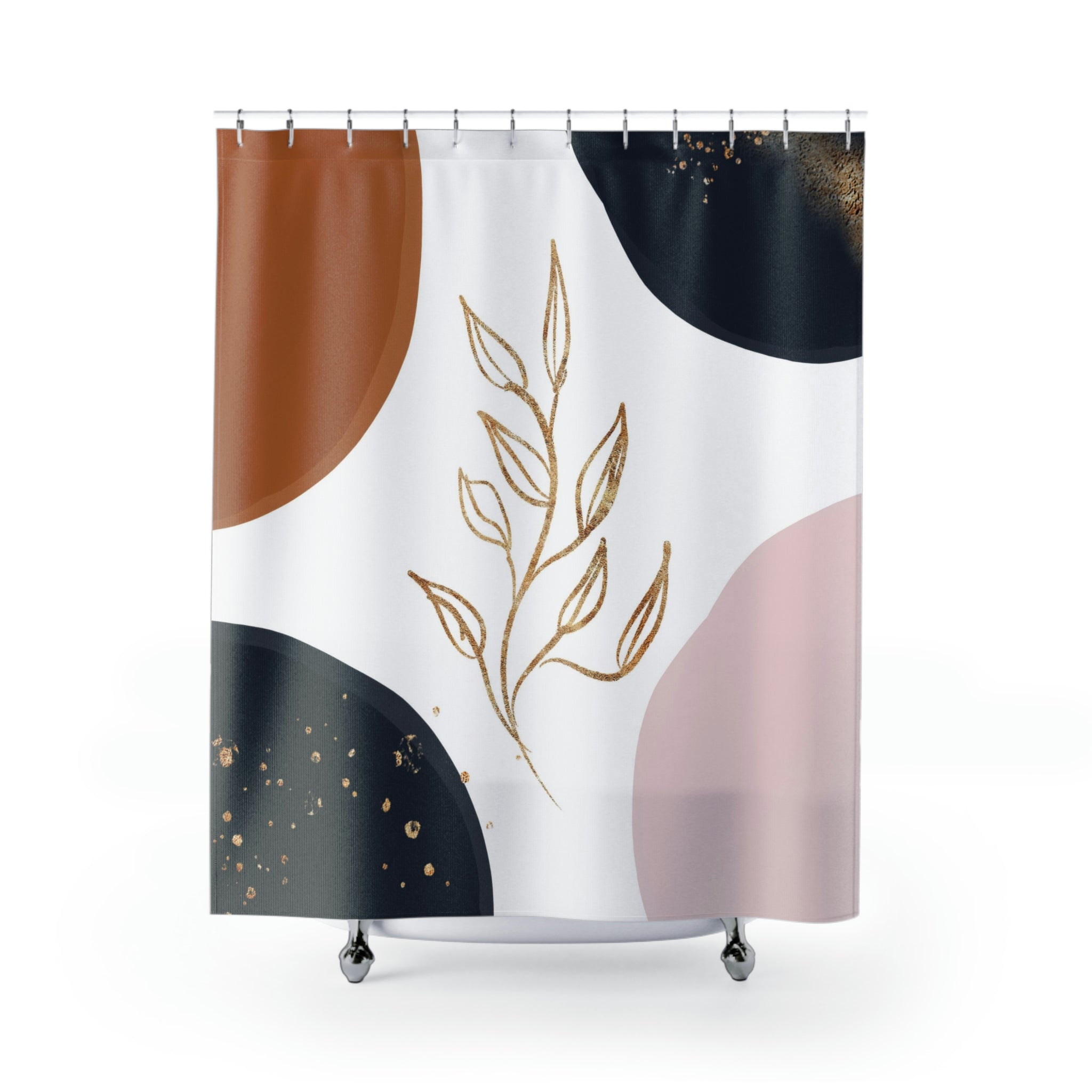 modern boho fabric shower curtain