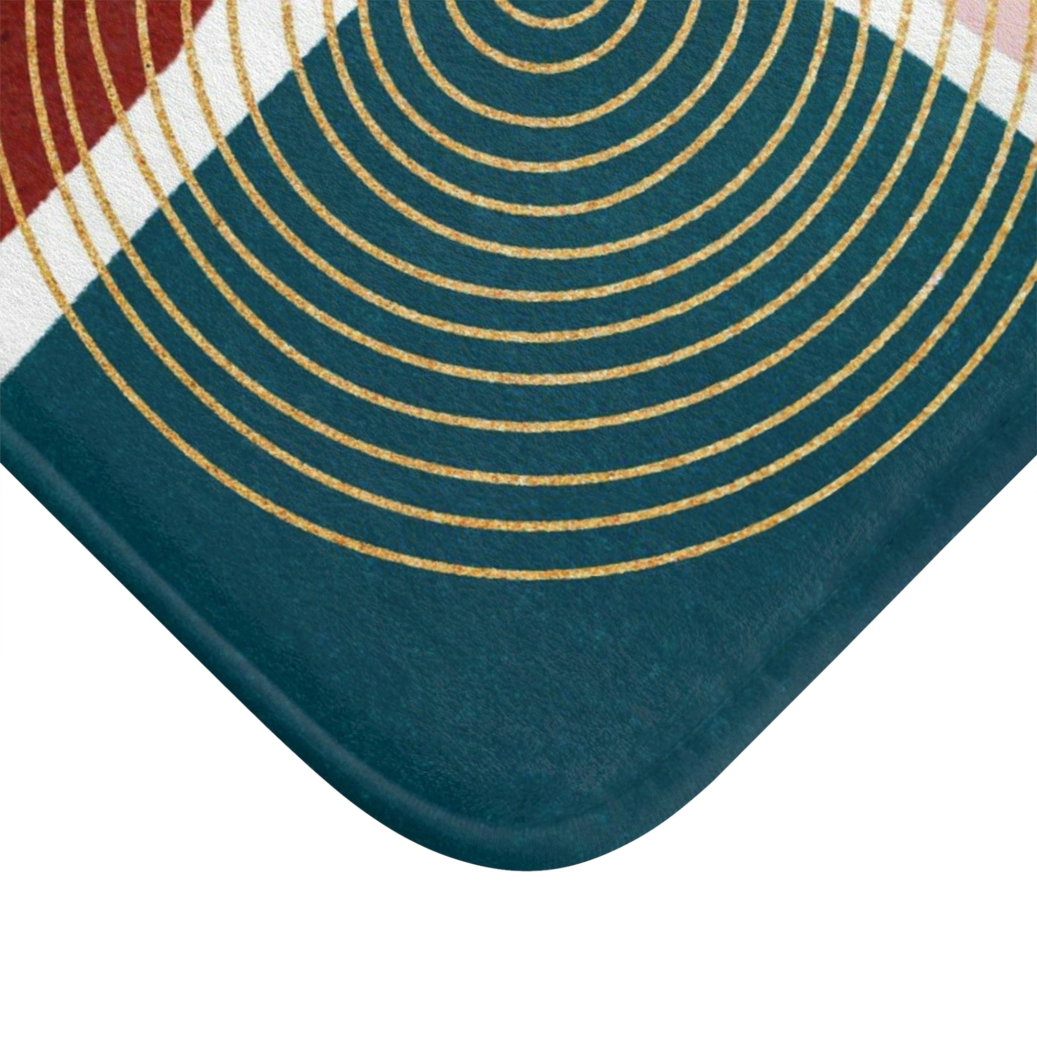 Teal Blue Pink, Wine Red Bath Mat