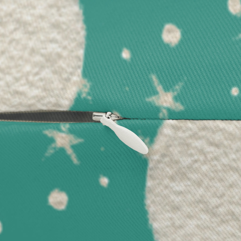 Mystical Boho Lumbar Pillow | Teal Beige