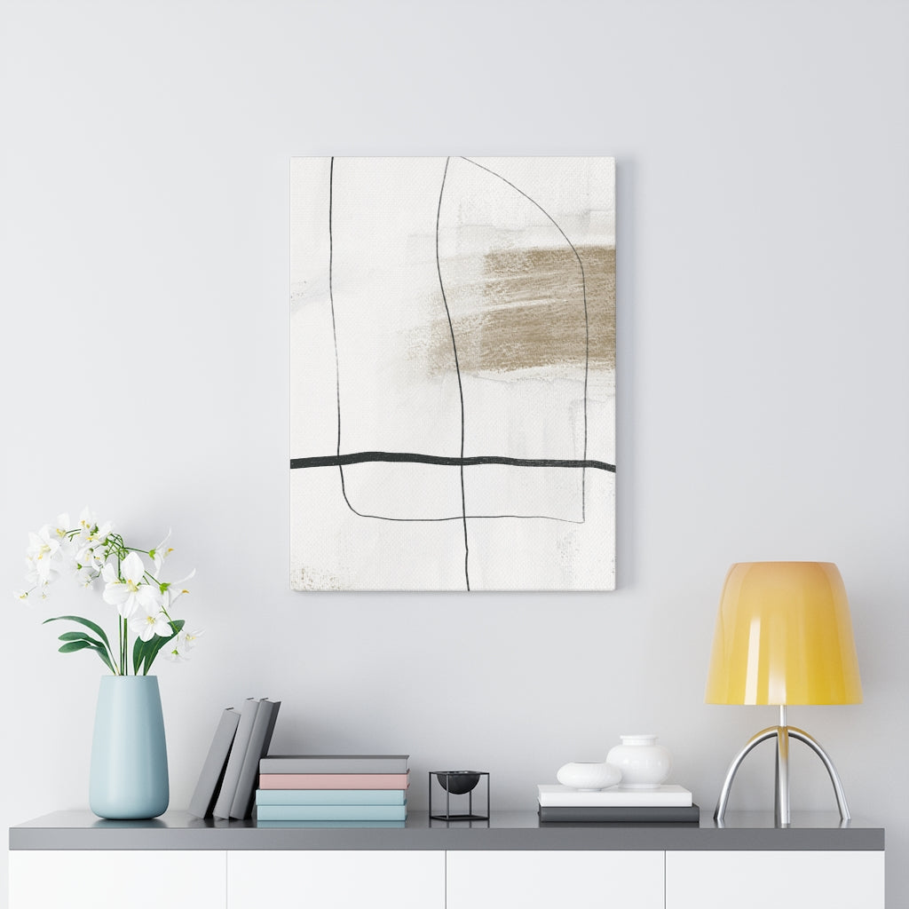 ABSTRACT WALL CANVAS ART | Brown Beige Black
