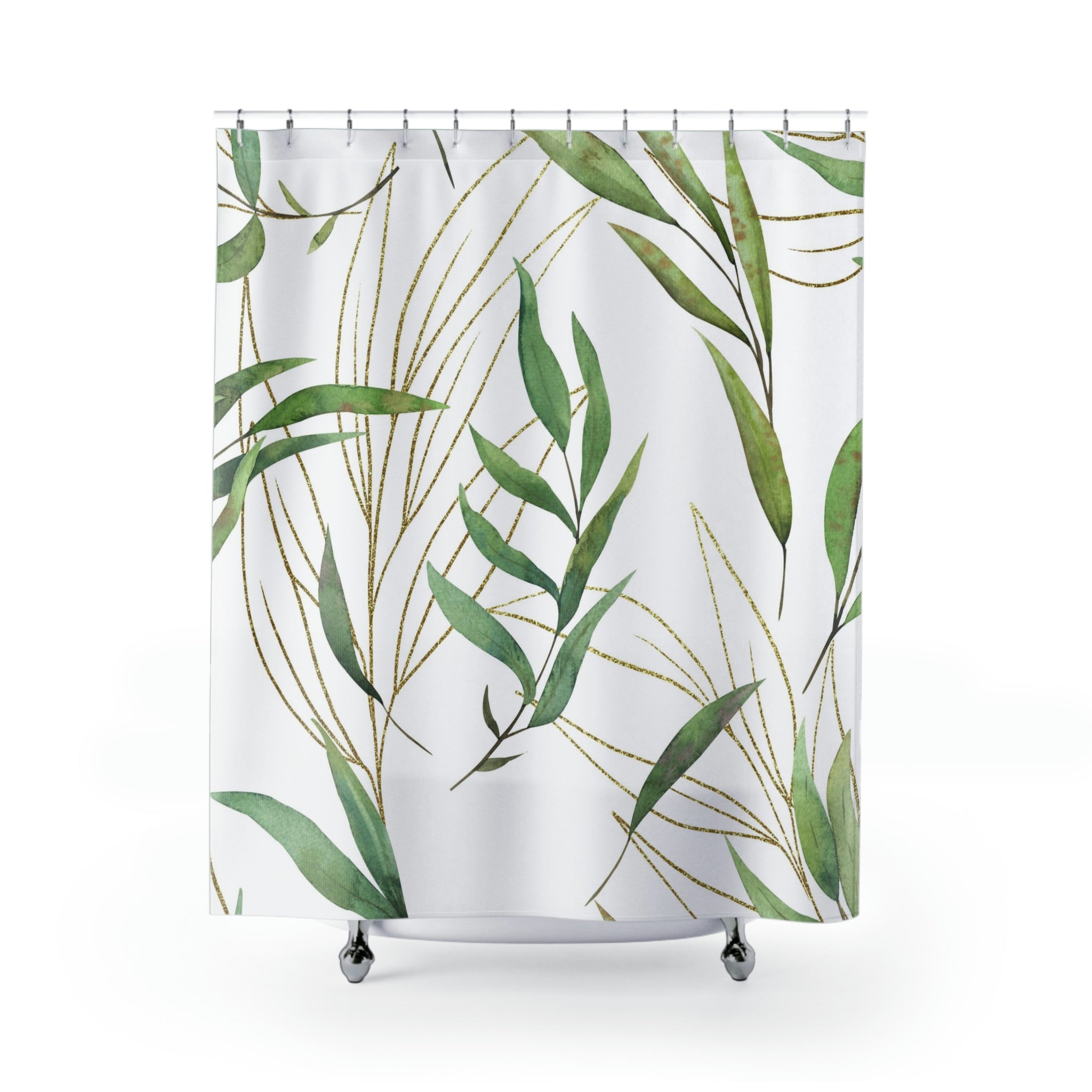 modern boho fabric shower curtain