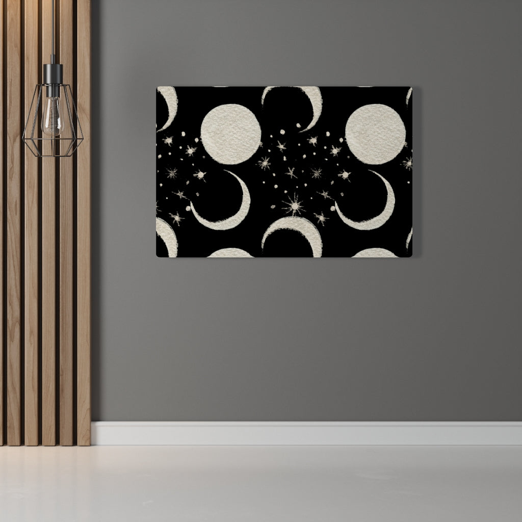 MYSTICAL CANVAS ART | Black Beige Moon Phases