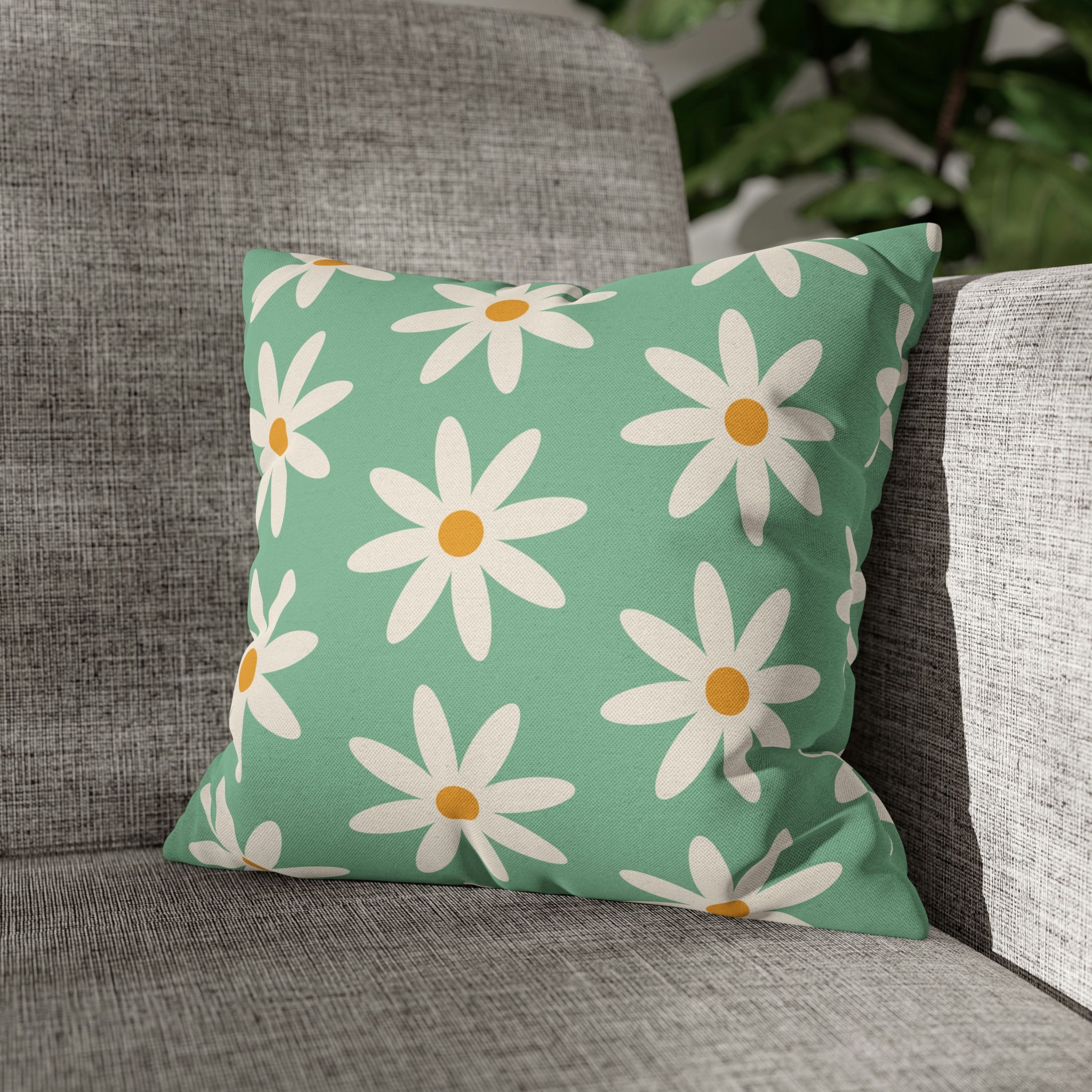 Groovy Pillow Cover | Green White Floral
