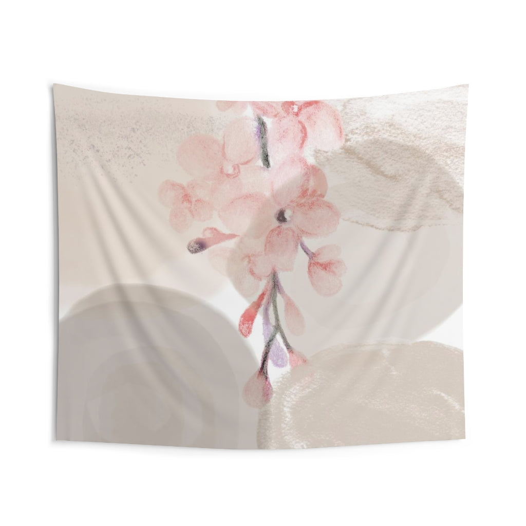Floral Tapestry | Beige Pink Brown Blossom