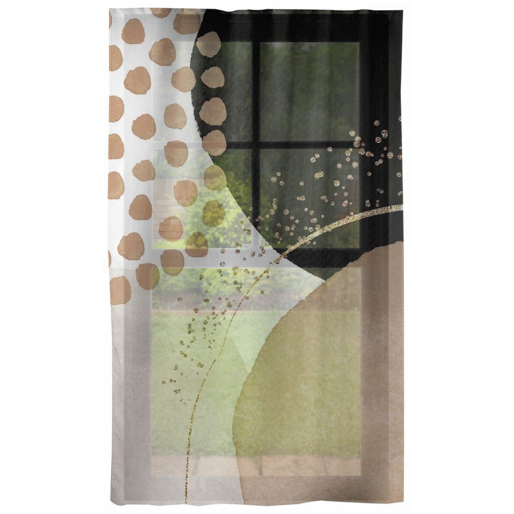 Abstract Window Curtains | Blush Beige Black