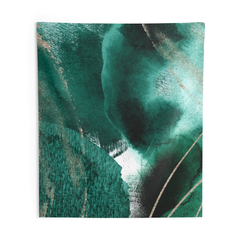 Abstract Tapestry | Emerald Green White