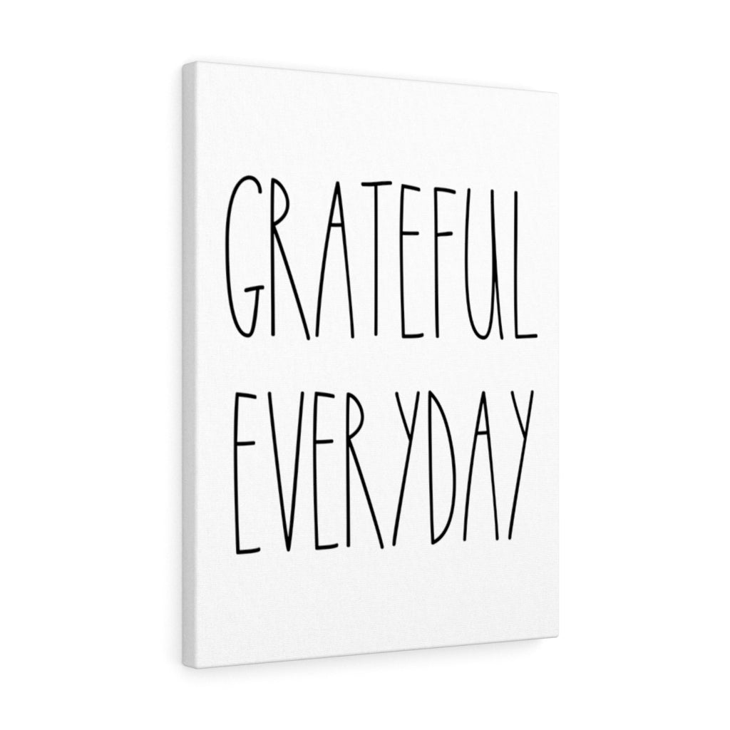 WITH SAYING WALL CANVAS ART | Black White | Grateful Everyday