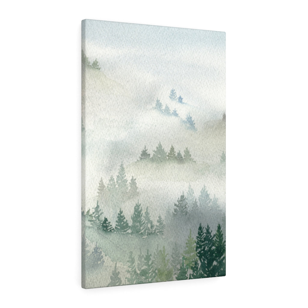 FLORAL CANVAS ART | White Green Ombre Forest