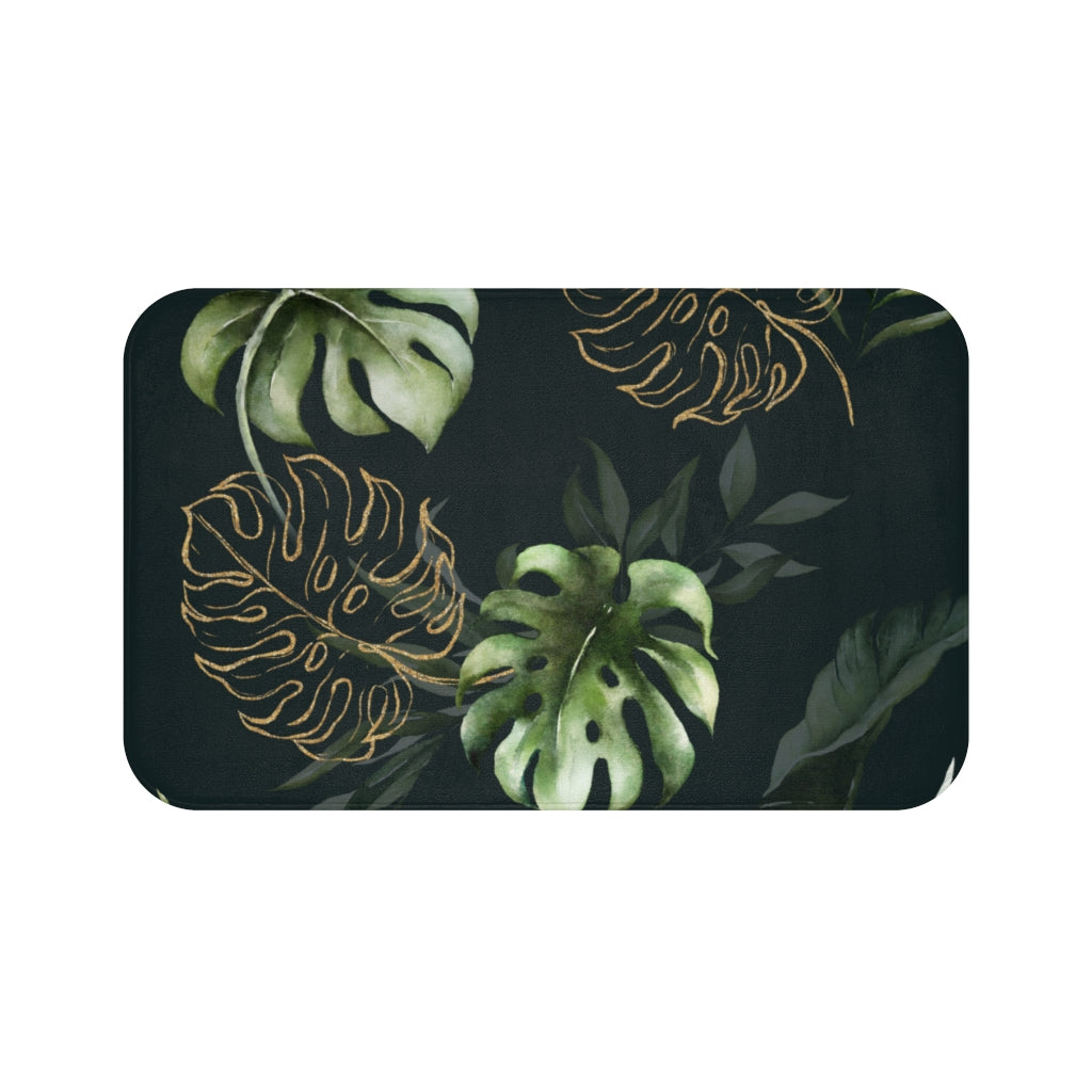 botanical green kitchen mat
