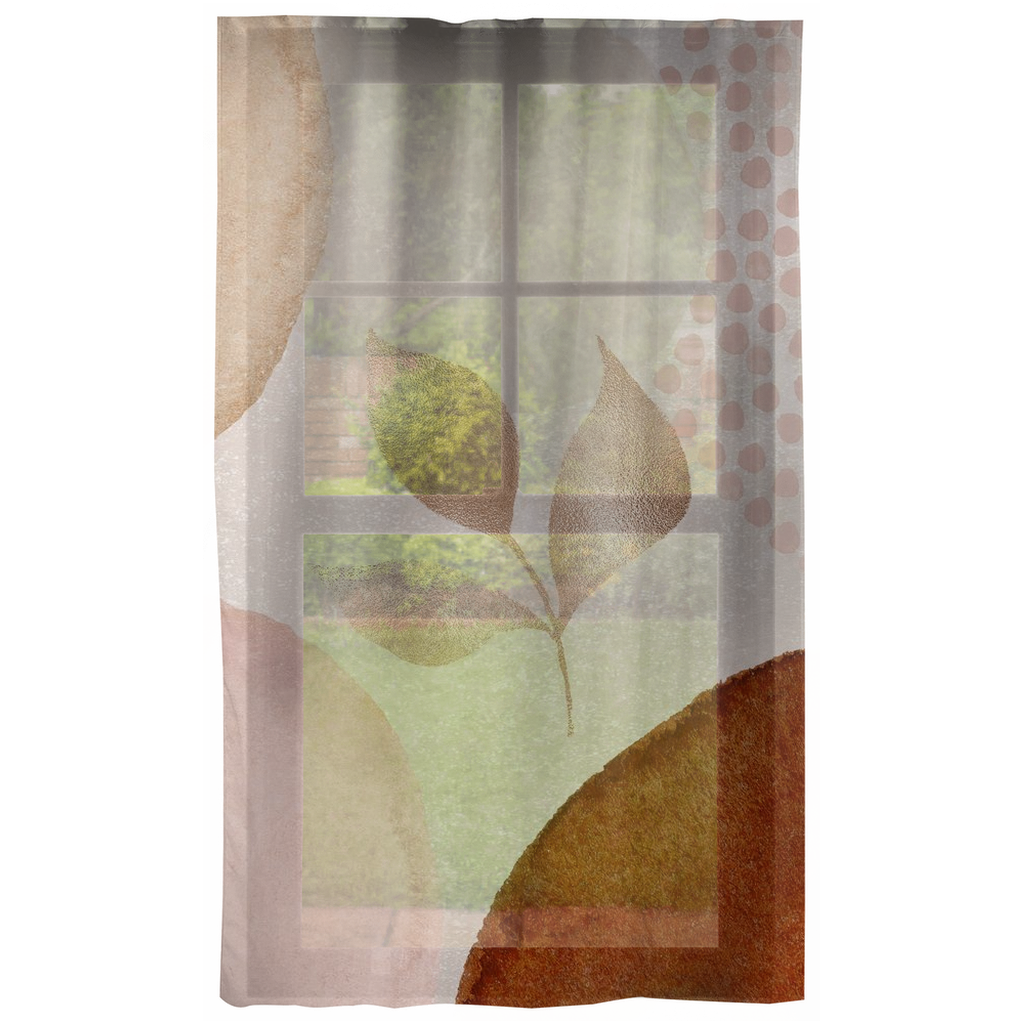 Abstract Window Curtains | Rust Blush Pink Cream