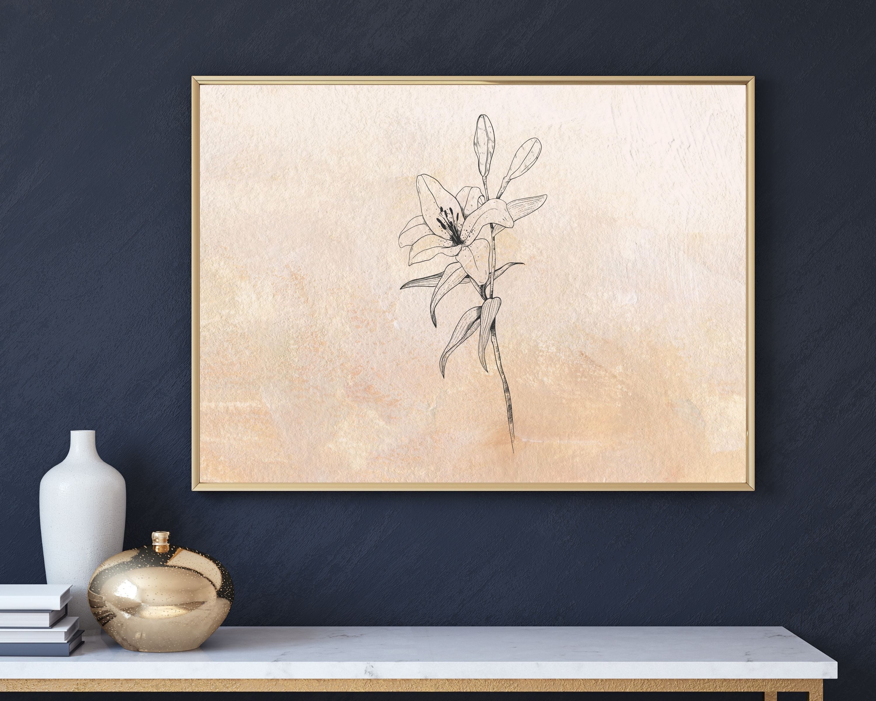 Abstract Terracotta Art Prints | Beige Floral
