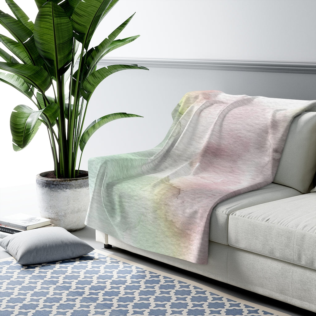 Abstract Comfy Blanket | Mauve Pink Green