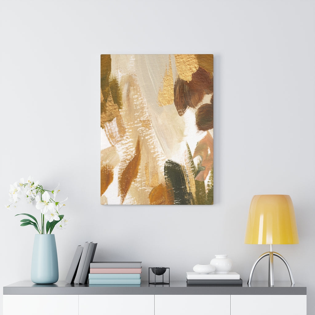 ABSTRACT WALL CANVAS ART | Brown White Beige Green