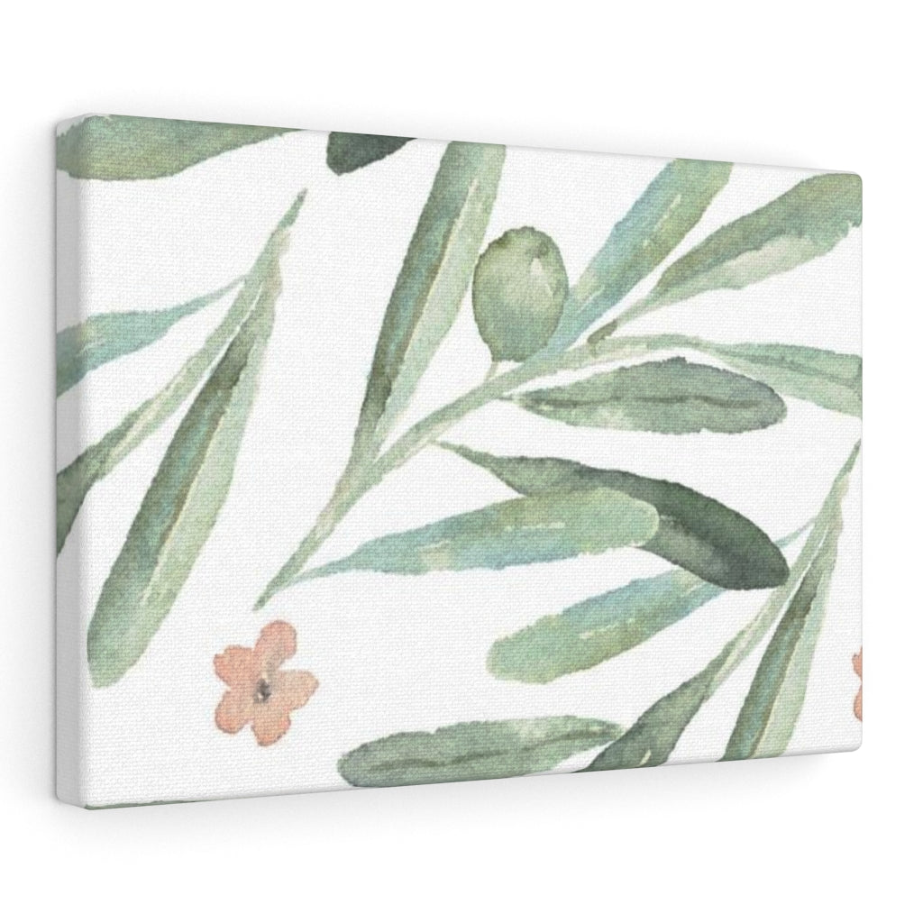 FLORAL WALL CANVAS ART | Green White Pink