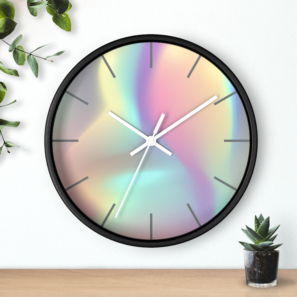 Wood, Holographic Wall Clock 10"