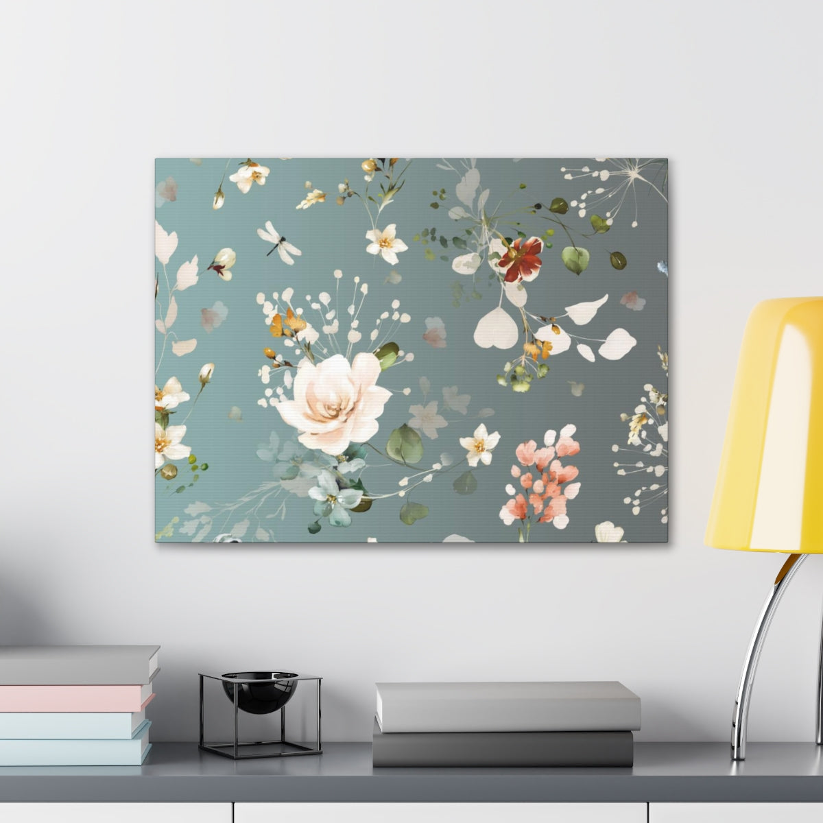 Floral Wall Canvas Print | Green Garden