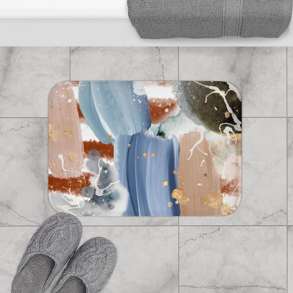 Abstract Bath Mat | Blue Beige