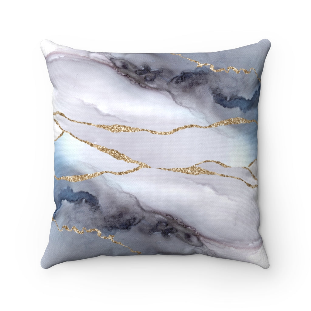 Abstract Boho Pillow Cover | Grey White Gold