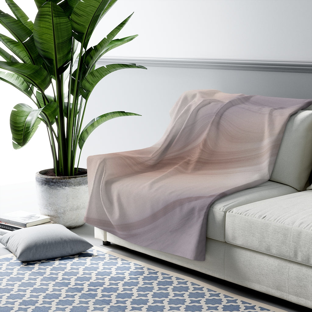 Soft Gray Lavender, Sandy Beige, Pastel Ombre Blanket