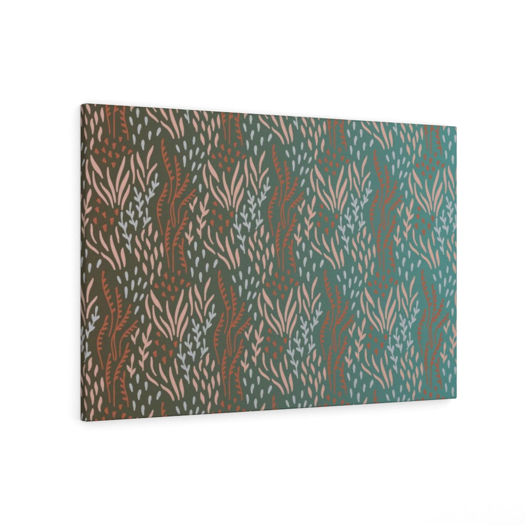 FLORAL CANVAS ART | Teal Brown Rust