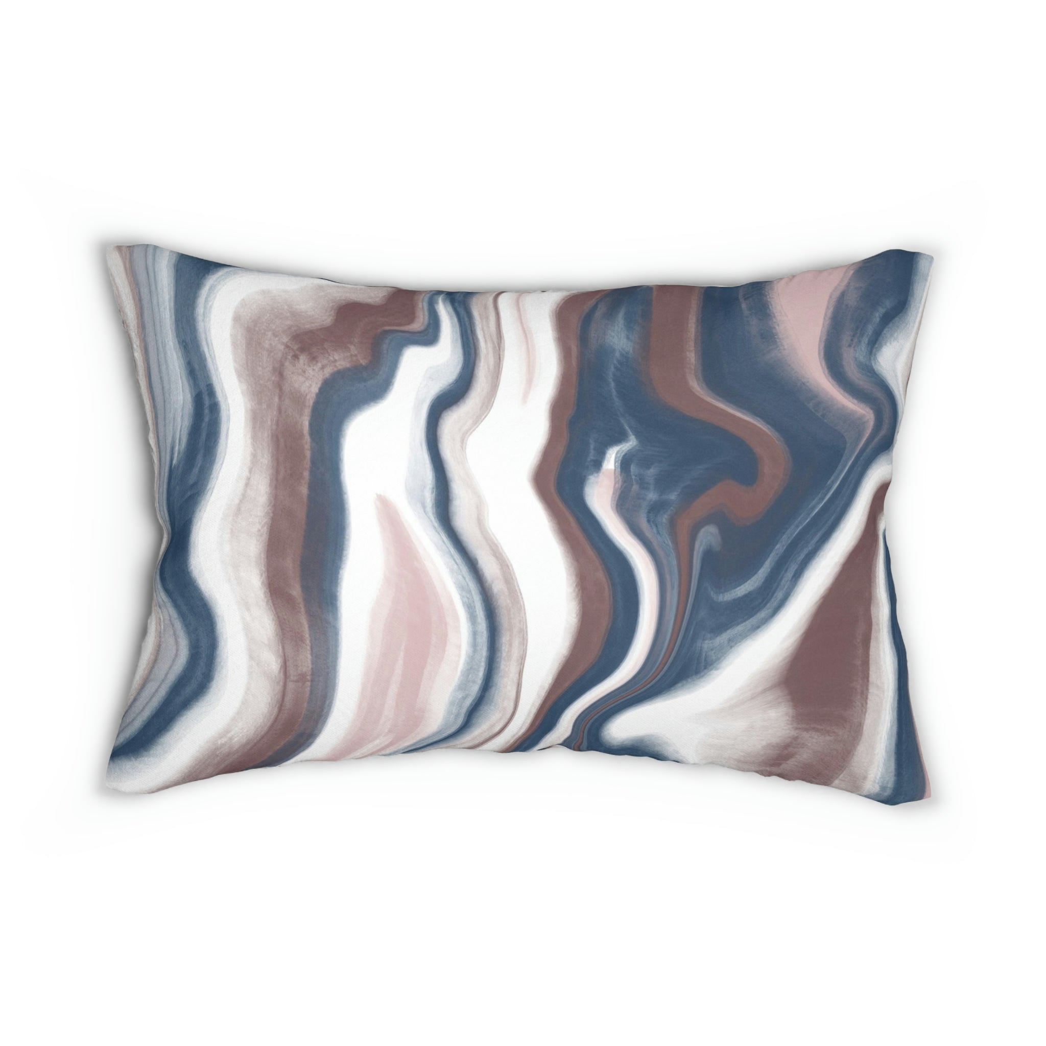 Marble Lumbar Pillow | Brown Navy Blue Ombre