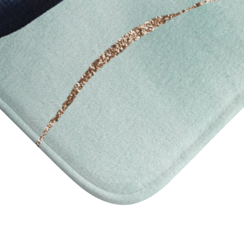 Bath Mat | Abstract Navy Taupe Teal