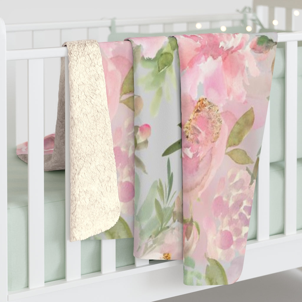 Floral Comfy Blanket | Blush Pink Roses