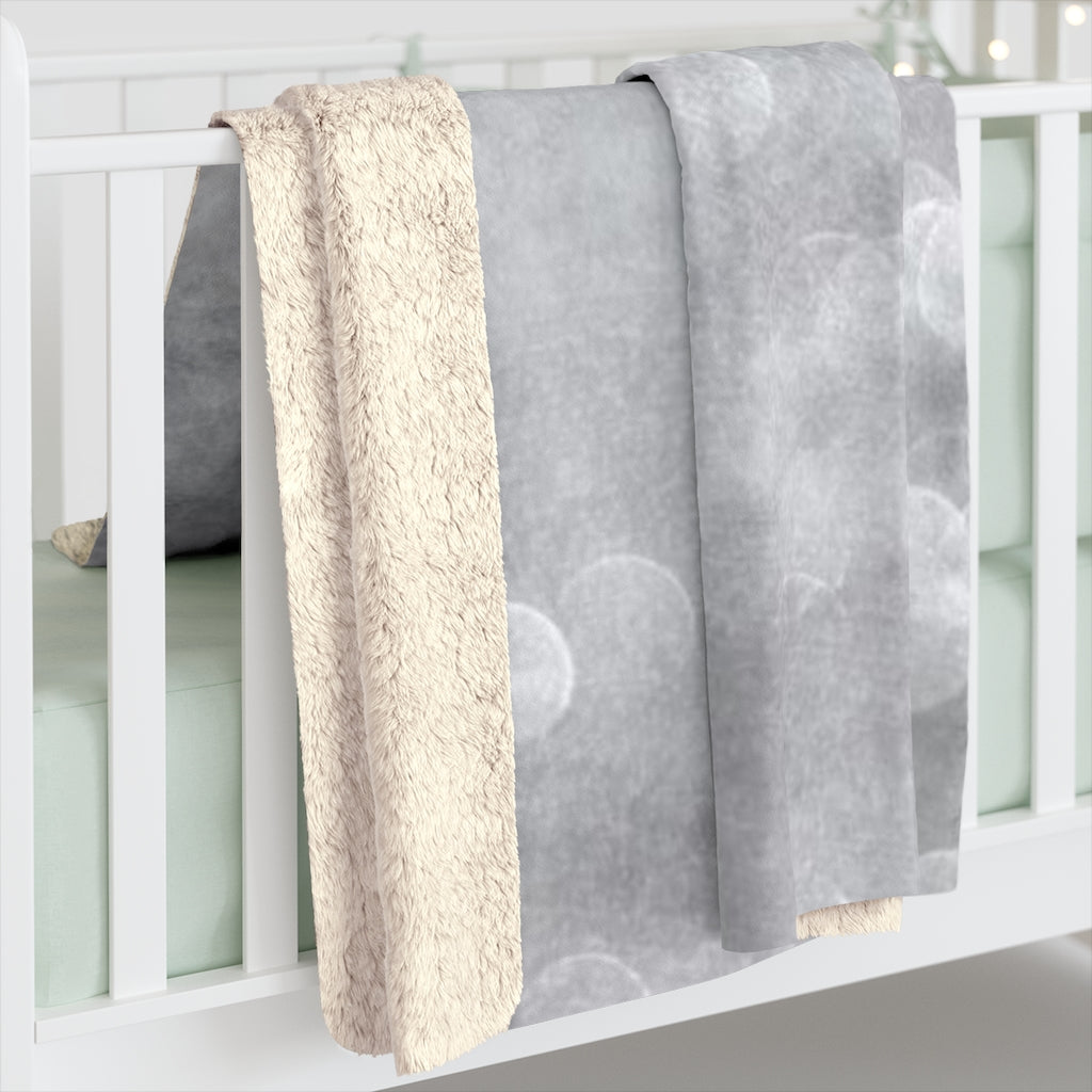 Abstract Comfy Blanket | Gray White Circles
