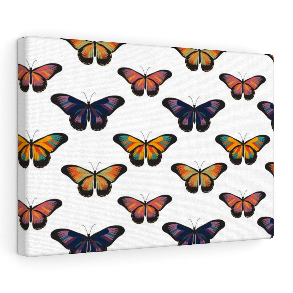 WHIMSICAL WALL CANVAS ART | White Rainbow Butterflies