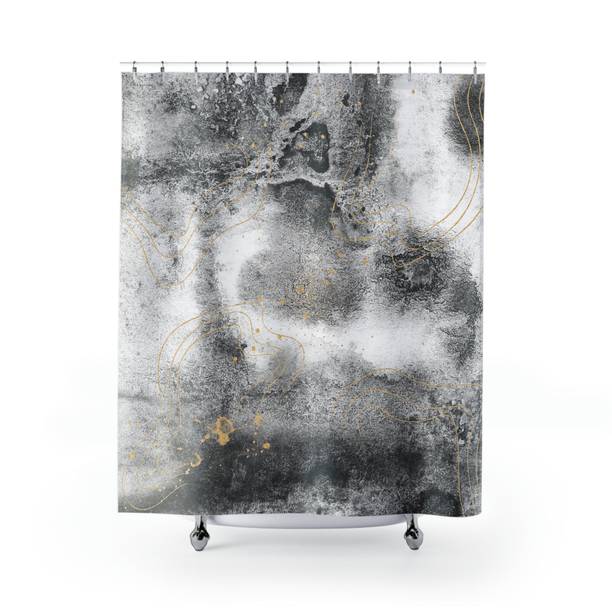 modern boho fabric shower curtain