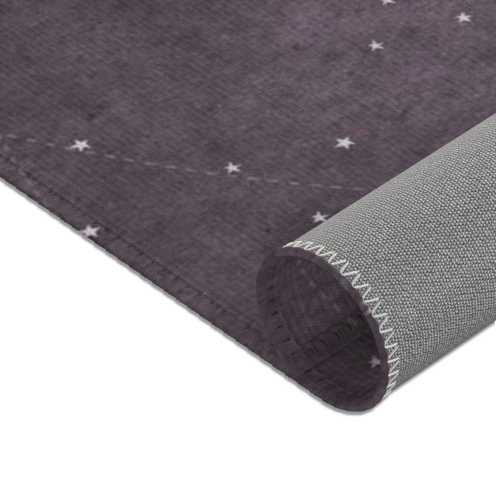 Celestial Boho Area Rug | Star Map Plum Purple