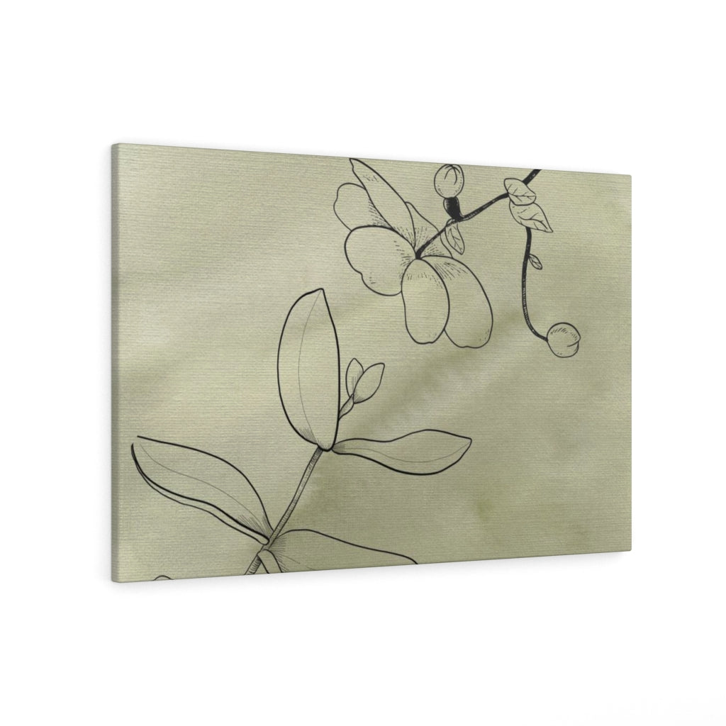 FLORAL WALL CANVAS ART | Green Line Art Flowers