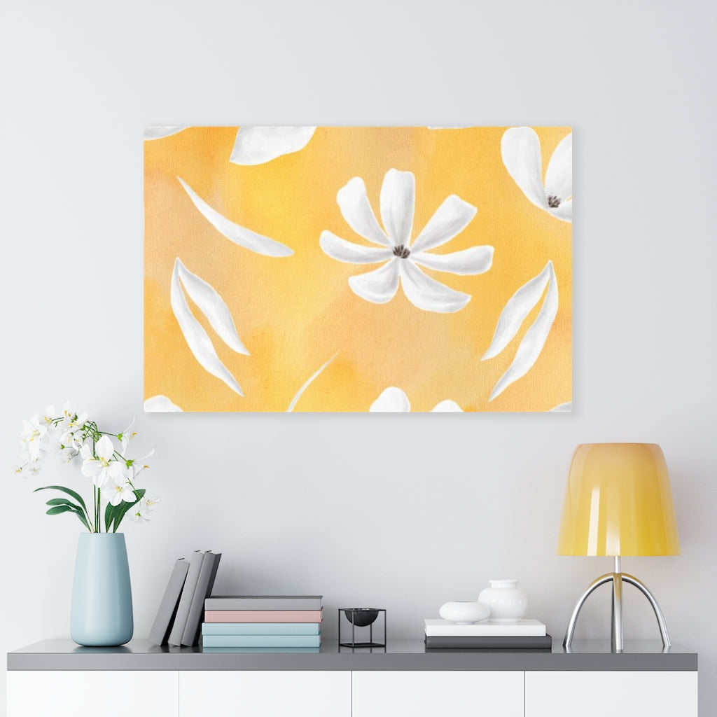 FLORAL CANVAS ART | White Canary Yellow