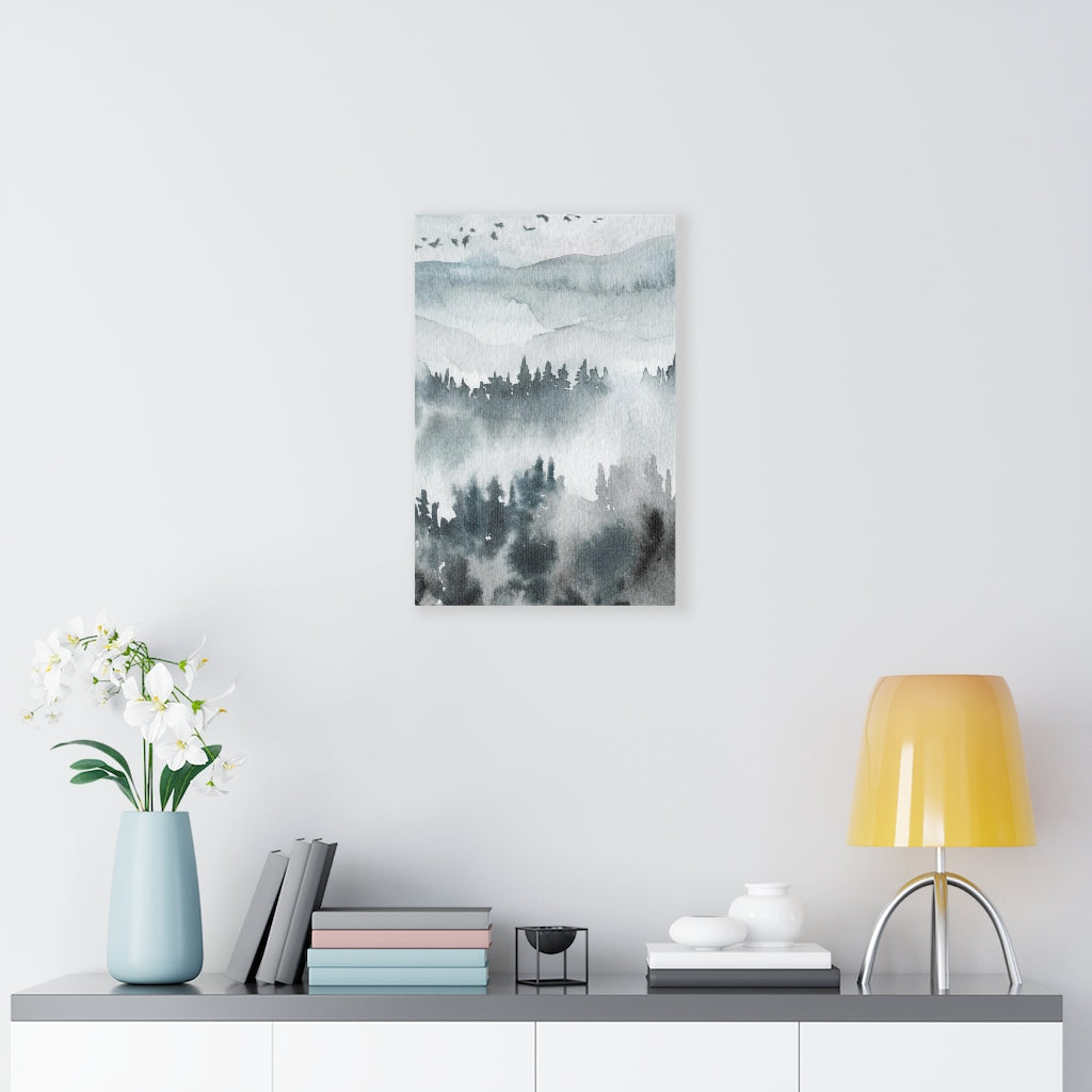 Nature Wall Canvas Art | Gray Woodlands