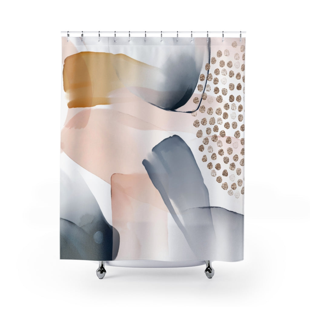 modern boho fabric shower curtain