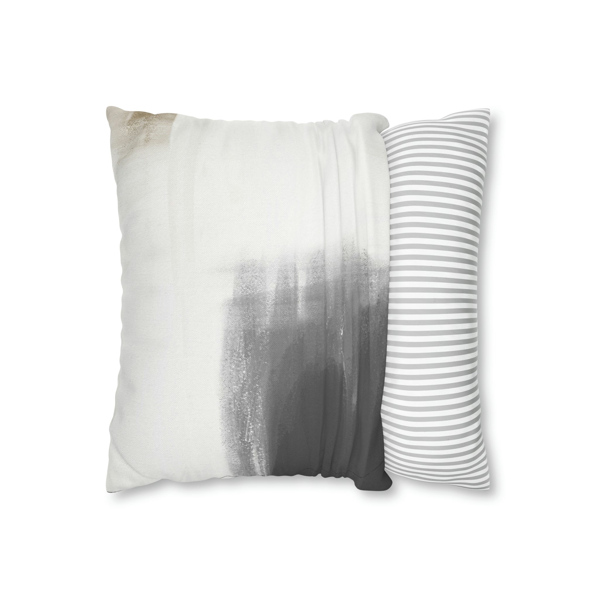 Abstract Boho Pillow Cover | Grey White