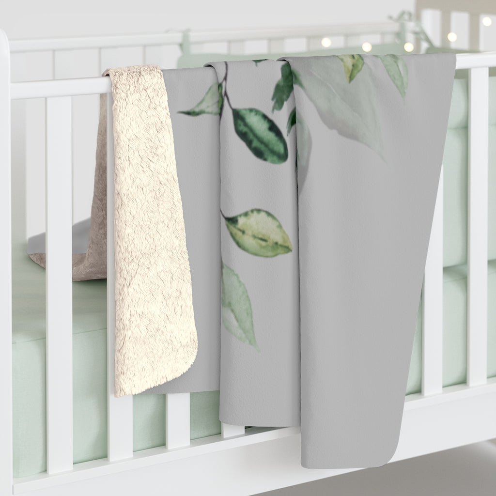 Eucalyptus Leaves, Green Gray, Floral Blanket